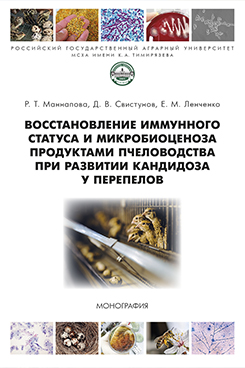 . Восстановление иммунного статуса и микробиоценоза продуктами пчеловодства при развитии кандидоза у перепелов
